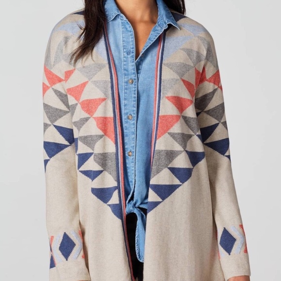 J.Jill Intarsia Open-Front Cardigan + shirt  - size M - Picture 1 of 8